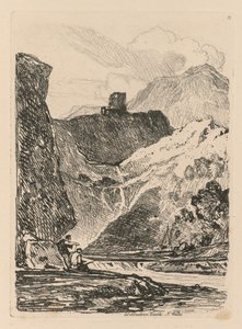 Liber Studiorum : Planche 12, Château de Dolbadern, Lac Llanberris, Nord du Pays de Galles - John Sell Cotman