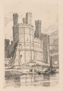 Liber Studiorum : Planche 28, Château de Caernarvon, N. Pays de Galles, 1838