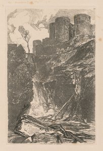 Liber Studiorum : Planche 29, Château de Harlech, N. Pays de Galles - John Sell Cotman
