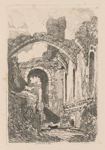 Liber Studiorum : Planche 33, Château de Conway, N. Pays de Galles - John Sell Cotman