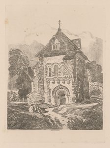 Liber Studiorum : Planche 36, Église près de Durham, 1838