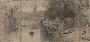 Paysage fluvial, probablement près de Thorpe, Norfolk - John Sell Cotman