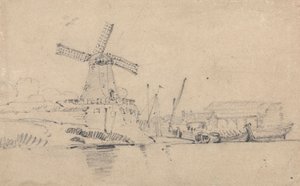 Rivière et Moulin à Vent - John Sell Cotman
