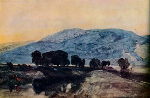 Paysage rocheux, coucher de soleil, XIXe siècle - John Sell Cotman