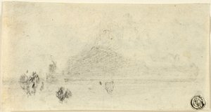 Croquis du Mont Saint Michel (recto); Bâtiments au bord de l