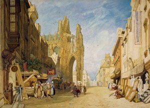 Scène de Rue à Alençon, Normandie, 1828 - John Sell Cotman