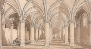 Salle des Barons, Mont Saint Michel - John Sell Cotman