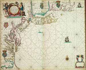 Carte des côtes maritimes de la Nouvelle-Angleterre, du New Jersey, de la Virginie, du Maryland et de la Caroline de Cape Cod à Cape Hatteras