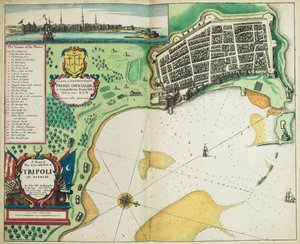 Carte de la ville et du port de Tripoli en Barbarie