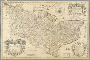 Kent, effectivement arpenté et délimité par John Seller, c.1680 (gravure)