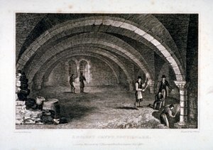 Vue intérieure de la crypte, église St Saviour, Southwark, Londres, 1830