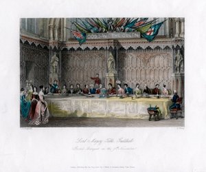 La table du Lord Maire, grand banquet, Guildhall, Cité de Londres, 19ème siècle