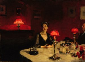 A Dinner Table at Night - John Singer Sargent
