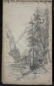 Paysage de montagne avec arbres, 1871-72 - John Singer Sargent