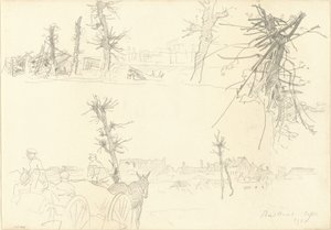 Soldats dans un paysage dévasté [recto], 1918 - John Singer Sargent