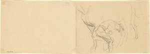 Étude pour "Ferrage des chevaux de cavalerie au front" (verso) - John Singer Sargent