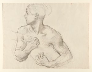 Étude de Clytemnestre pour Oreste poursuivi par les Furies, fresque, Escalier, Musée des Beaux-Arts, Boston - John Singer Sargent