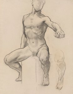 Étude de Persée pour Persée sur Pégase tuant Méduse, fresque, Escalier, Musée des Beaux-Arts, Boston [?] - John Singer Sargent