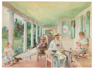 La Piazza; Sur la véranda, vers 1921-22