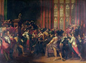 Charles Ier (1600-49) demandant les cinq membres à la Chambre des communes en 1642