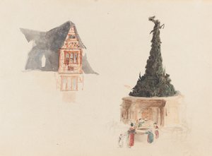 Une fontaine et une façade en Autriche