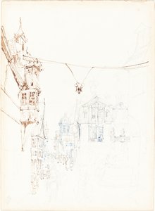 Scène de rue continentale - John Skinner Prout
