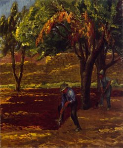 Hombres dans le jardin - John French Sloan