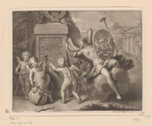 Anges avec des instruments de musique près d