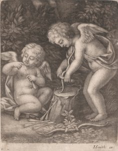 Cupidons essayant un arc