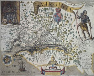 Carte de Virginie : Inset (en haut à gauche) montrant l