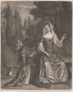 Mère et Enfant sur une Terrasse