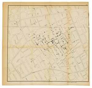 Une carte de "On the Mode of Communication of Cholera", 1855 - John Snow