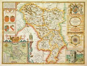 Carte du comté de Derbyshire, de 