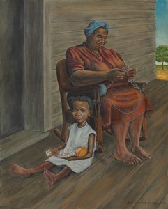 Sur le porche - John Steuart Curry