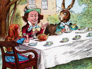 Alice à la fête du thé du Chapelier fou, vers 1910 - John Tenniel