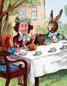 Alice à la fête du thé du Chapelier fou, vers 1910 - John Tenniel