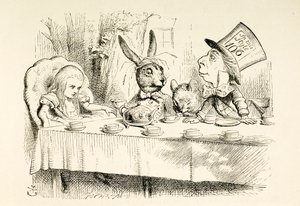 Alice à la fête du thé du Chapelier Fou - John Tenniel