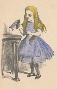 Alice regardant la bouteille avec le signe bois-moi, 1889 - John Tenniel