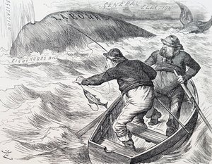 Caricature de John Tenniel, illustrateur anglais, humoriste graphique et caricaturiste politique. 1/1/1891 - John Tenniel