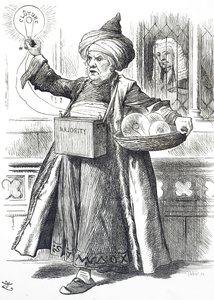 Dessin animé représentant William Ewart Gladstone en Aladdin - John Tenniel