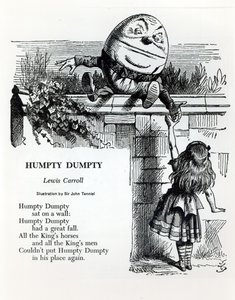 Humpty Dumpty, illustration pour la comptine par Lewis Carroll (1832-98) - John Tenniel