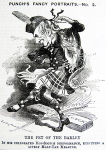 Satire politique représentant William Ewart Gladstone