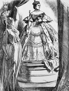 La reine Victoria incitée par Britannia à revenir dans le monde après son long deuil - John Tenniel