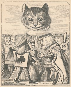 Le Chat du Cheshire regardant le Roi Rouge et la Reine Rouge se disputer, 1889 - John Tenniel