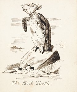 La Fausse Tortue pleurant sur un rocher, c.1865 - John Tenniel
