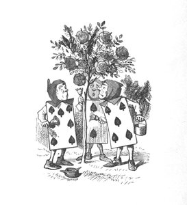 Les cartes à jouer peignant les rosiers, 1889 - John Tenniel