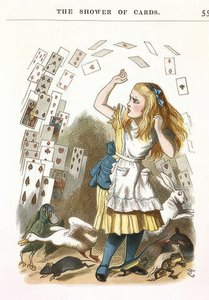 La Pluie de cartes. Illustration pour Alice au pays des merveilles de Lewis Carroll. 1890 - John Tenniel