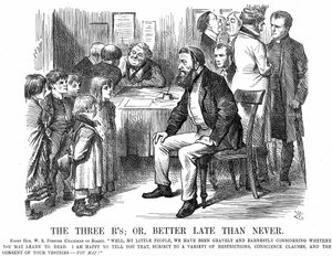 Les trois R, ou mieux vaut tard que jamais, caricature de Punch, mars 1870 - John Tenniel