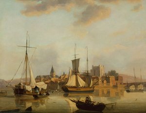 Vue de Rochester avec des navires