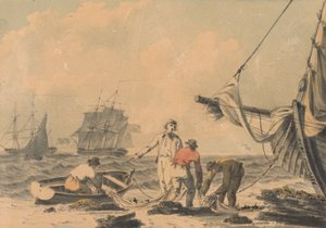 Scène côtière avec personnages - John Thomas Serres
